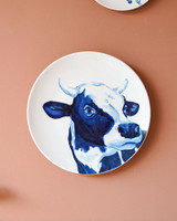 Wall Plate Cow - Delft blue - Ceramic - 31 cm