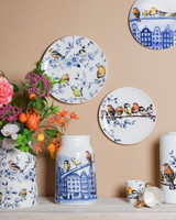 Wandbord Bosvogels - Keramiek - 26 cm