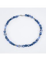Necklace Marquise - Delft blue - Ceramic - 45-53 cm