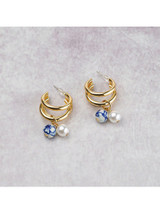 Earrings Pearl - Flower - Gold