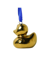 Kerstornament Eend - Goud - Keramiek - 4 cm