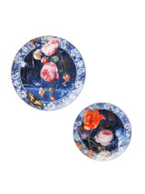 Wandborden set Gouden eeuw - Bloemen - Keramiek - set van 2 Wandborden set Gouden eeuw - Bloemen - Keramiek - set van 2