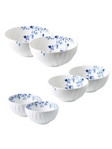 Bowls Blauw Vouw - Porcelain - Set of 6