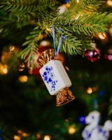 Kerstornament toffee goud - Keramiek - 7,5 cm