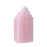 Zachtroze kaarshuisje (13 cm) met tuitgevel Zachtroze kaarshuisje (13 cm) met tuitgevel