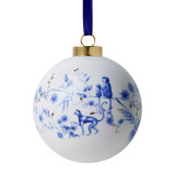 Kerstbal aapjes in Delfts blauw