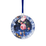 Kerstornament wandbordje Gouden eeuw roze van Heinen Delfts Blauw Kerstornament wandbordje Gouden eeuw roze van Heinen Delfts Blauw