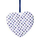 Kerstornament hartje stippen - Keramiek - 6,5 cm Kerstornament hartje stippen - Keramiek - 6,5 cm