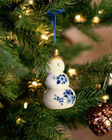 Christmas ornament snowman - Ceramic - 8 cm