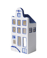 Waxinelichthouder Huisje met klokgevel van Heinen Delfts Blauw Waxinelichthouder Huisje met klokgevel van Heinen Delfts Blauw