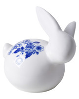 Decoratiebeeld Haas - Pasen - Delfts blauw - Keramiek - 18,5 cm