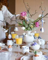 Heinen Delfts Blauw tafelsetting Pasen  Heinen Delfts Blauw tafelsetting Pasen