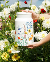 Melkbusvaas Wildbloemen Bloemenveld van Heinen Delfts Blauw met bloemen