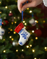 Kerstornament Kerstsok - Vintage - Keramiek - 9 cm