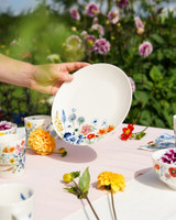 Ontbijtbord Wildbloemen - Porselein - 20 cm - 4 stuks