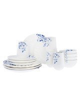 Serviesset Blauw Vouw - 4 persoons -  Porselein - 16-delig