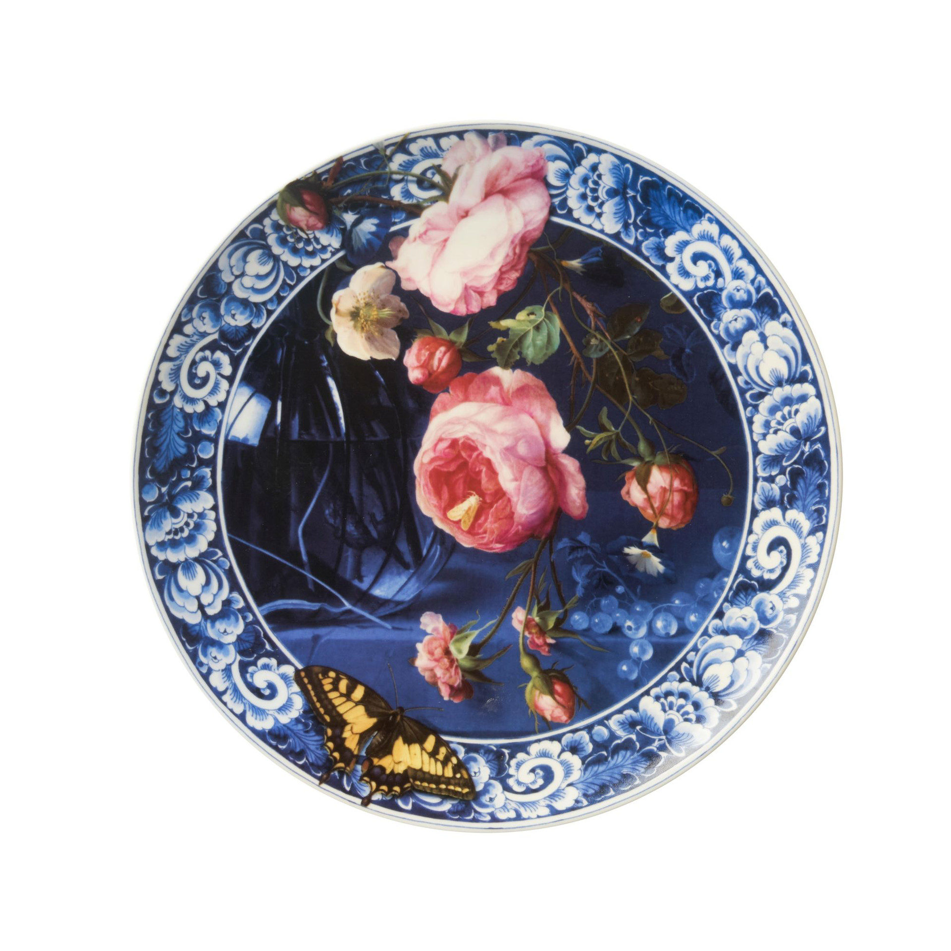 Wandbord Gouden Eeuw - Bloemen - Keramiek - Heinen Delfts Blauw