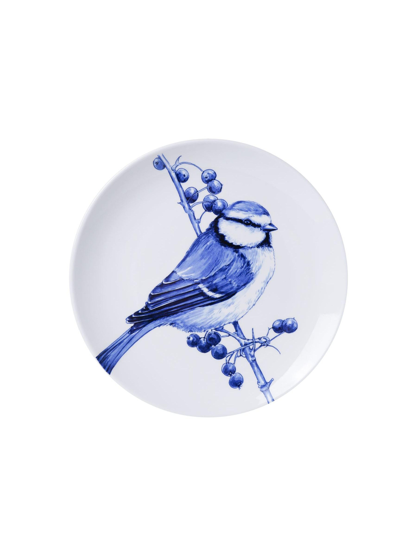 Wandbord Pimpelmees - Delfts blauw - Keramiek - 20 cm - Heinen