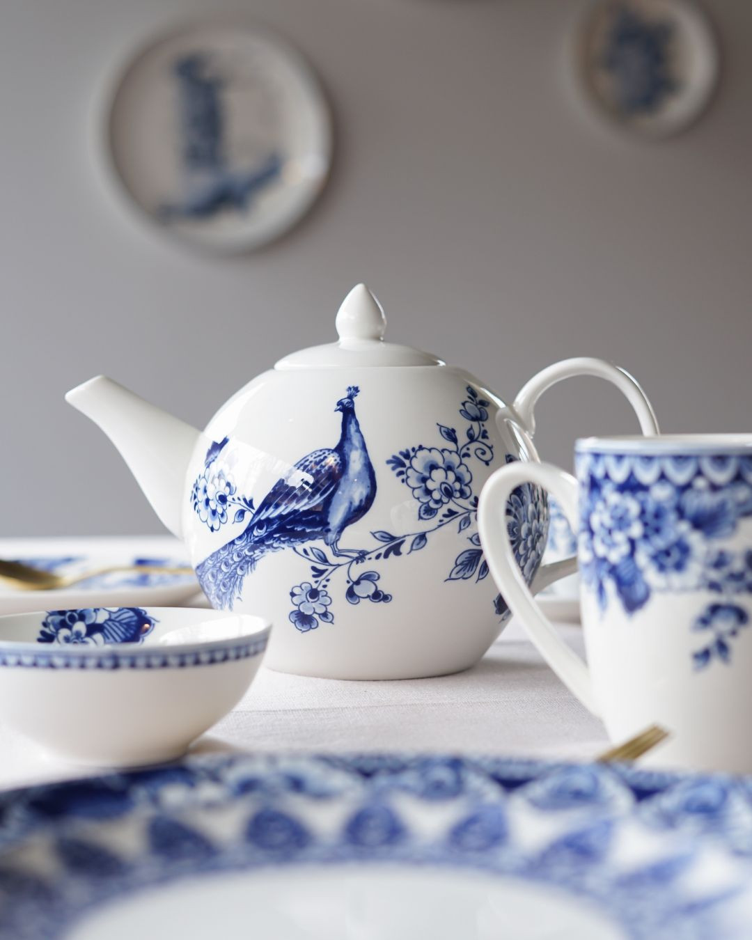 Theepot Paauw Blauw - Heinen Delfts Blauw