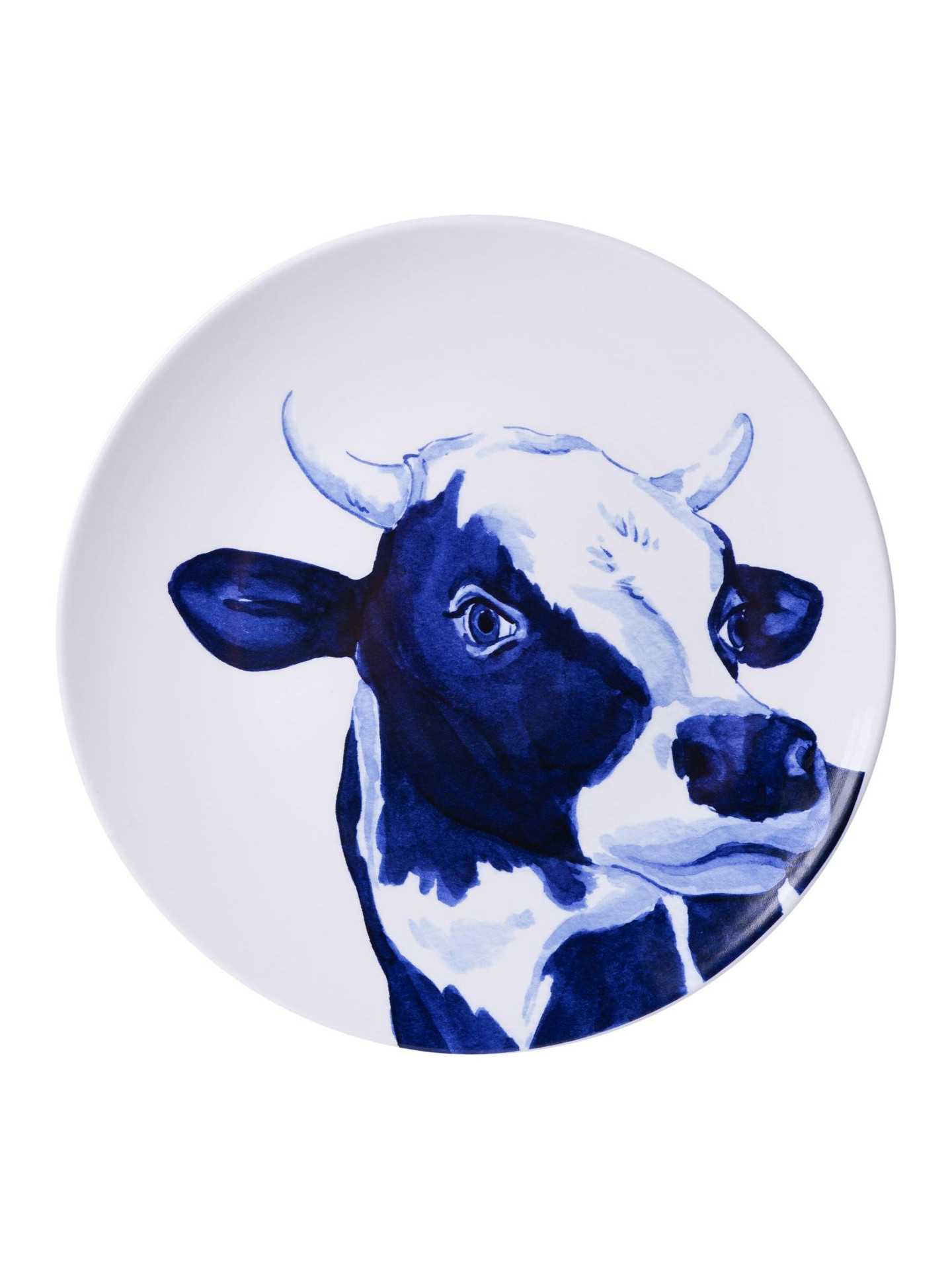 Wandbord Koe - Delfts blauw - Keramiek - 31 cm - Heinen Delfts Blauw