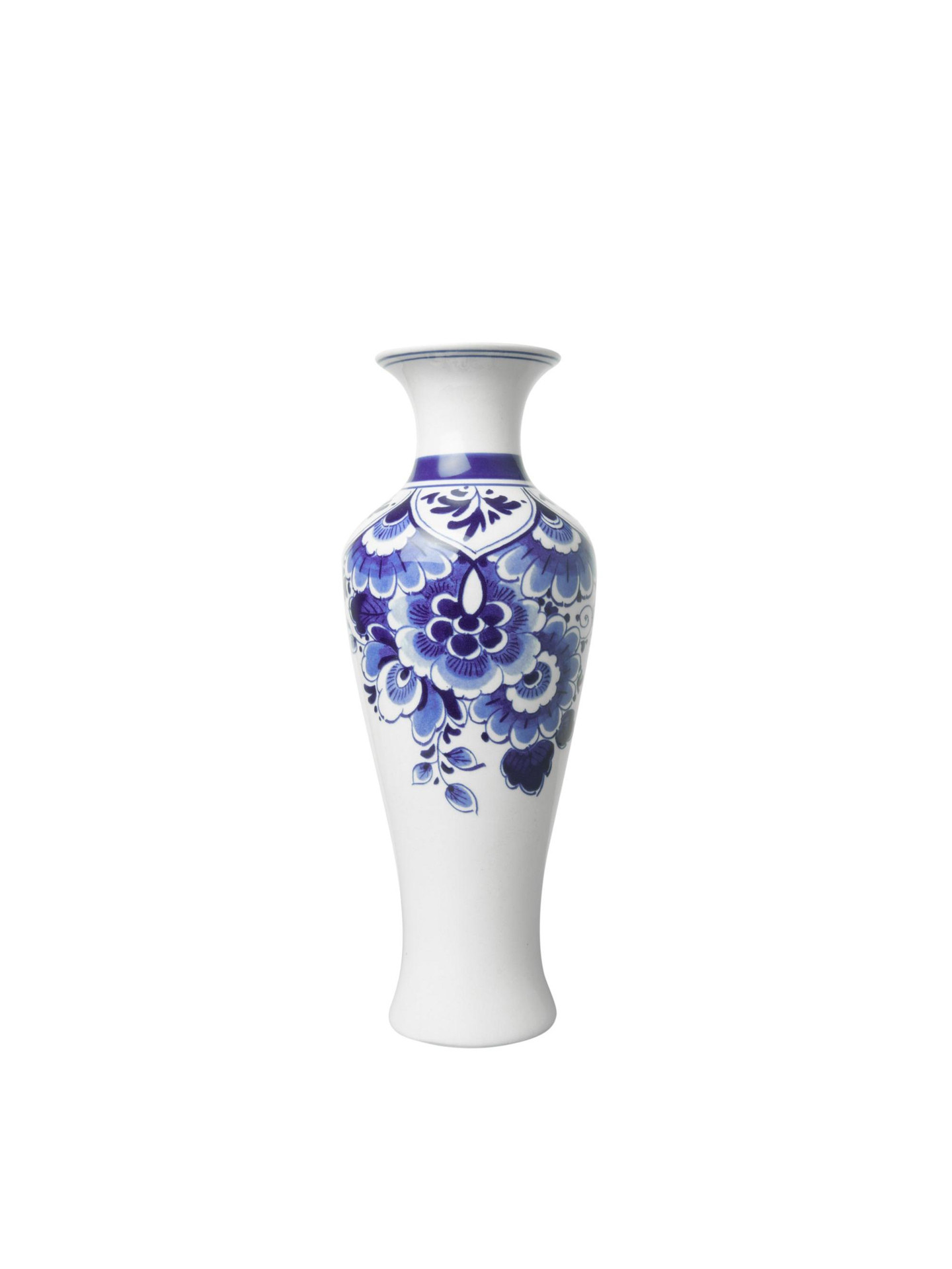 Vaas Bloemen - Slank - Keramiek - 20 cm - Heinen Delfts Blauw