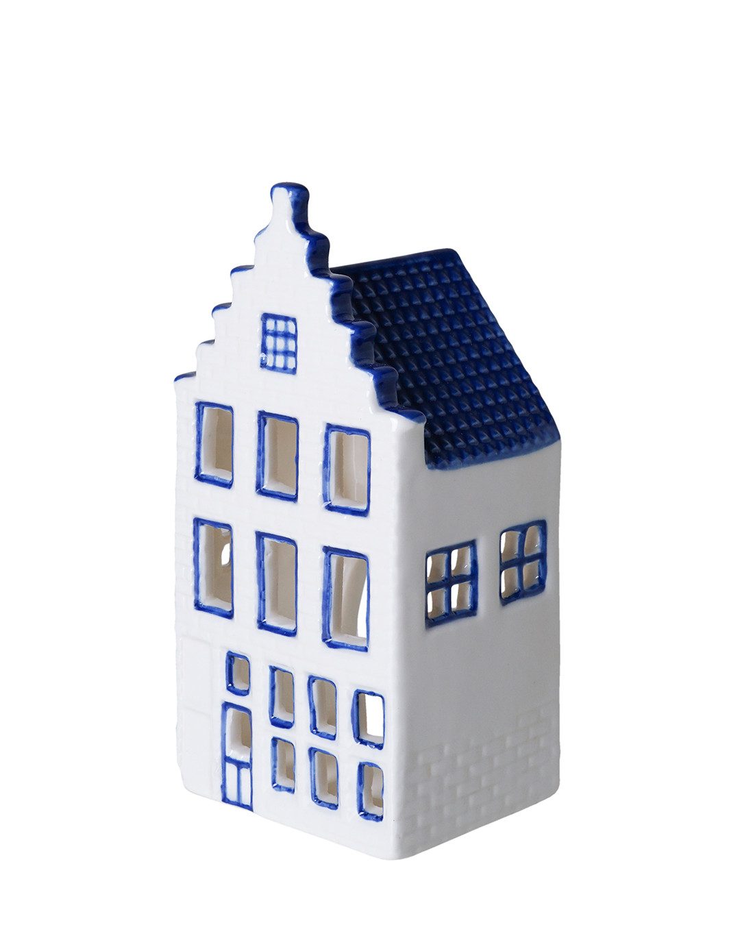 Tealight Holder Canal House Stepped Gable | Delft blue | Heinen