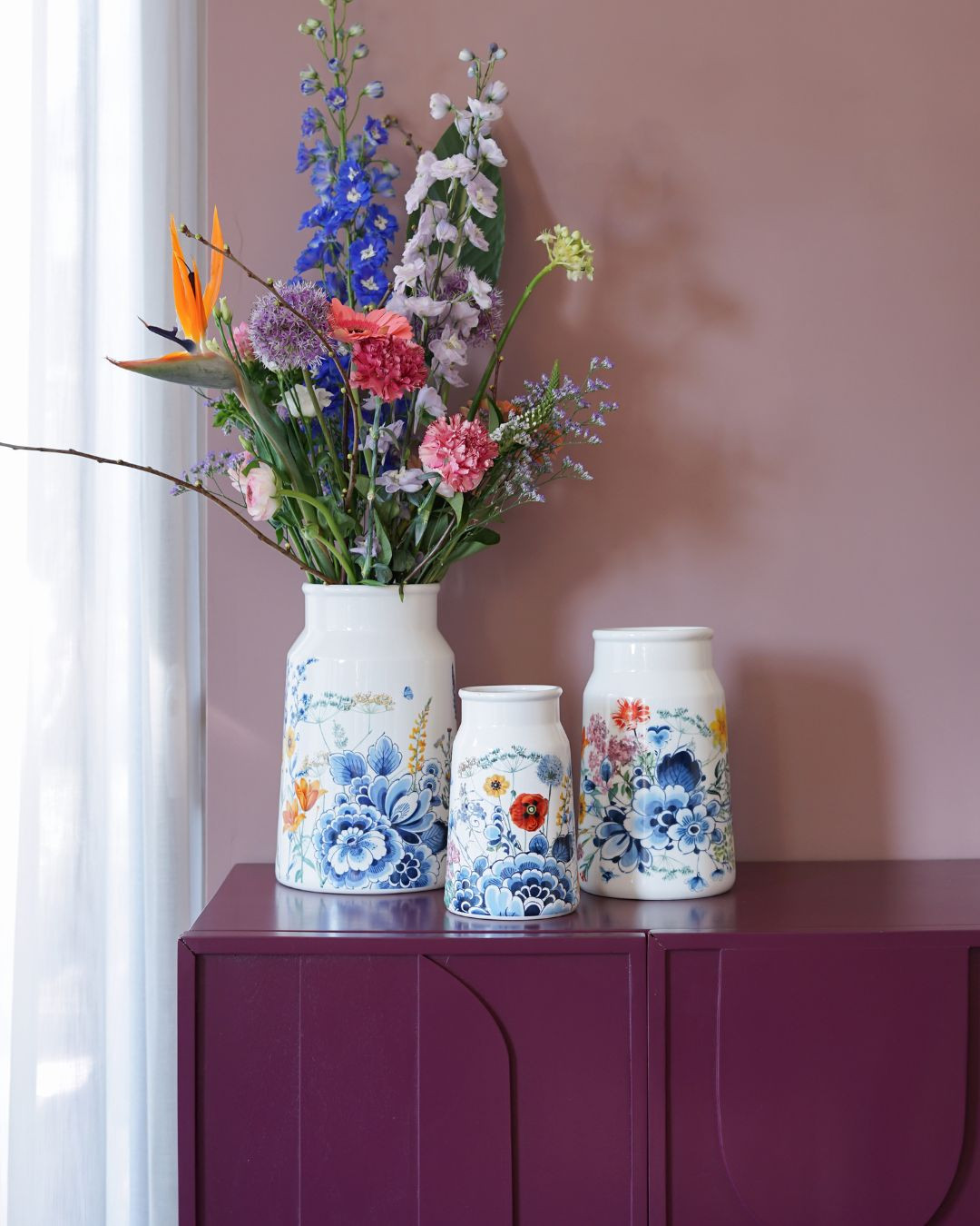 Vase Milk Churn Wildbloemen Flower Garden- Ceramic - 25,5 cm