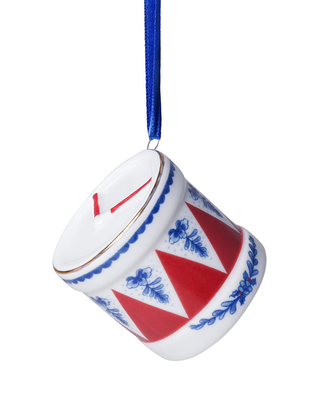 Christmas Ornament Drum - Vintage - Ceramic - 9 cm