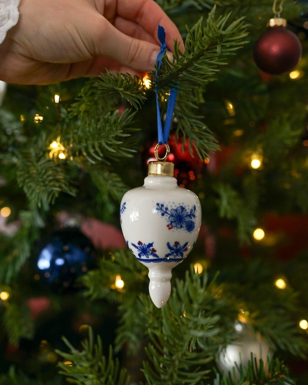 Christmas Ornament Droplet - Vintage - Ceramic - 8 cm