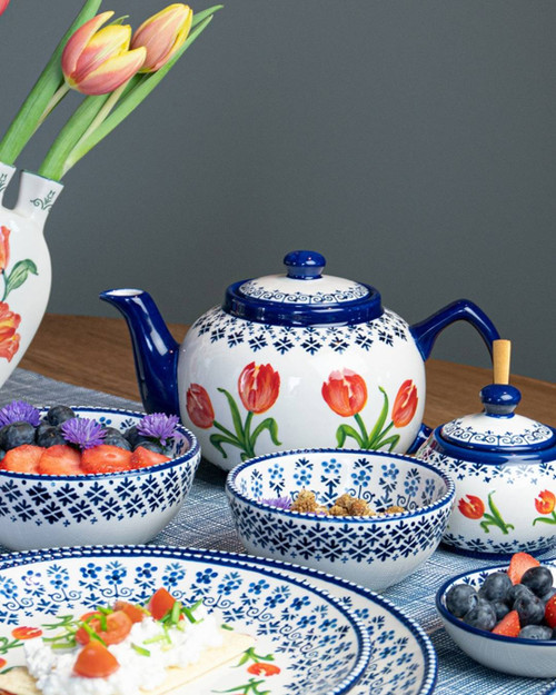 Theepot oranje tulp