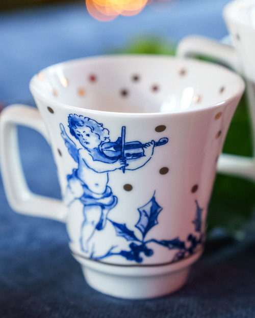 Porseleinen koffiemok (145 ml) met kerstengels uit de Sharing Moments collectie