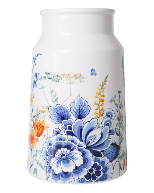 Melkbusvaas Wildbloemen Bloemenveld van Heinen Delfts Blauw