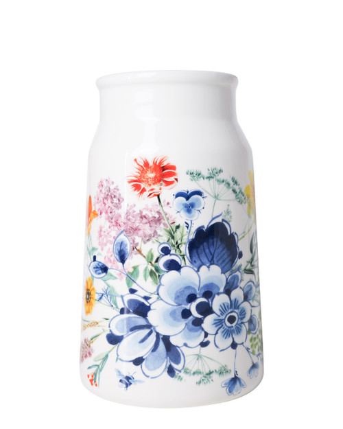 Melkbusvaas Wildbloemen Bloementuintje van Heinen Delfts Blauw