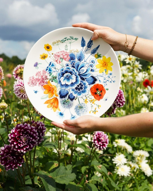 Wandbord Wildbloemen Bloemen oase van Heinen Delfts Blauw