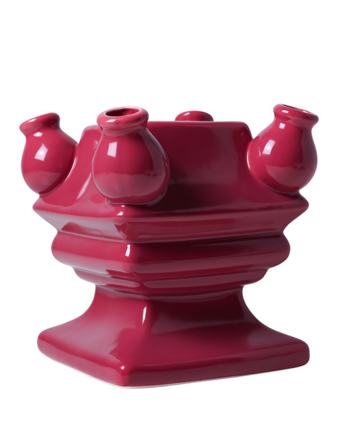 Stapelgekte vaas oud rood bodem van Heinen Delfts Blauw