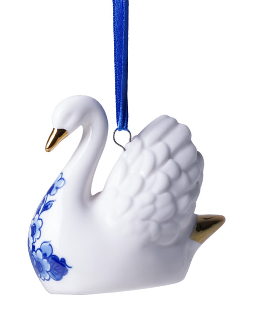 Kerstornament Zwaan keramiek