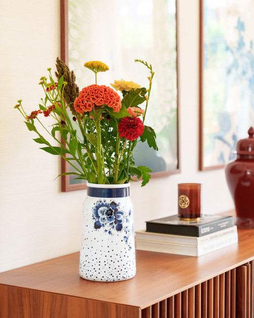 Melkbusvaas Blauwe Stip medium van Heinen Delfts Blauw