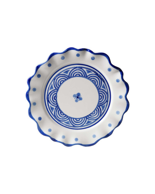 Ontbijtbord golven van 21,5 cm uit de Majolica collectie van Heinen Delfts Blauw