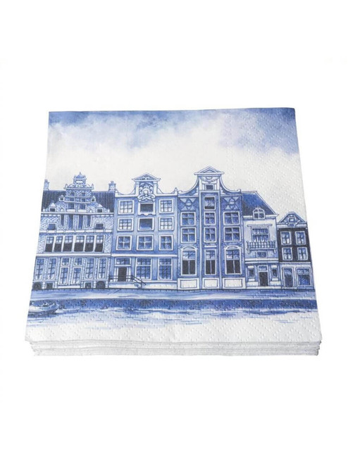 Servetten Grachtenpanden - 20 stuks - 17x17 cm