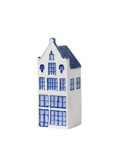 Huis Grachtenpand nr.3 - Delfts blauw - Keramiek - 13 cm