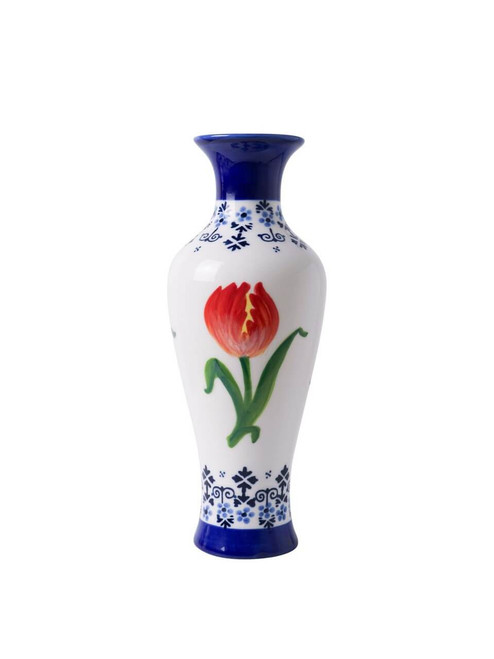 Vaas Oranje Tulp - Slank - Keramiek - 20 cm