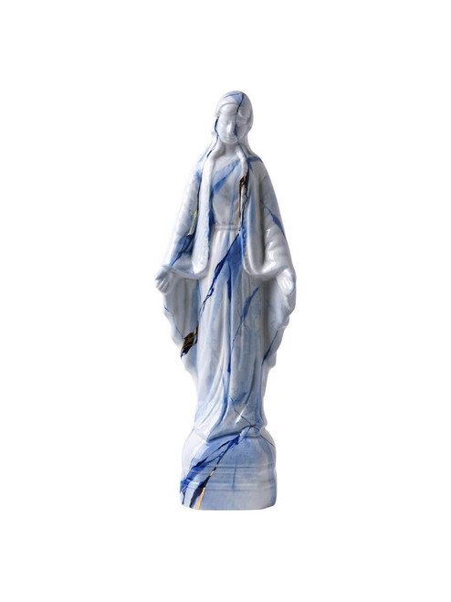 Decoratiebeeld Madonna XL Marblue - Handgeschilderd - 30 cm