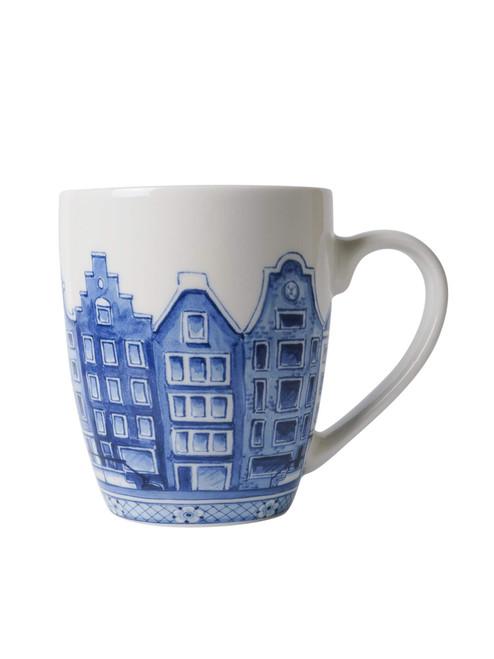 Mok Grachtenpanden- Delfts blauw - Keramiek - 300 ml