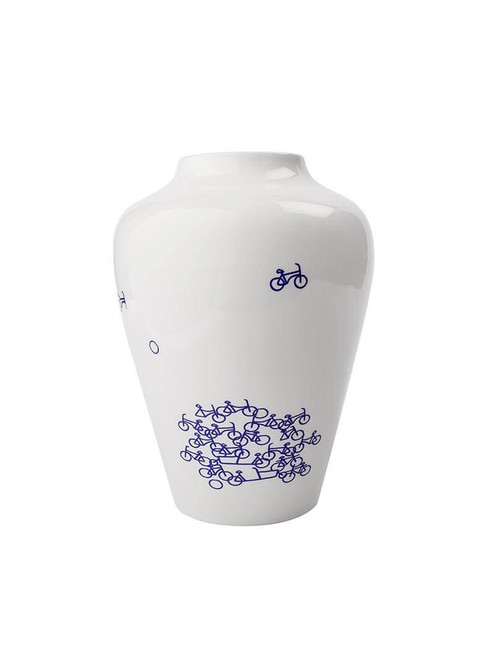 Vase De Blauwe Fiets No.2 - Ceramic - 20 cm
