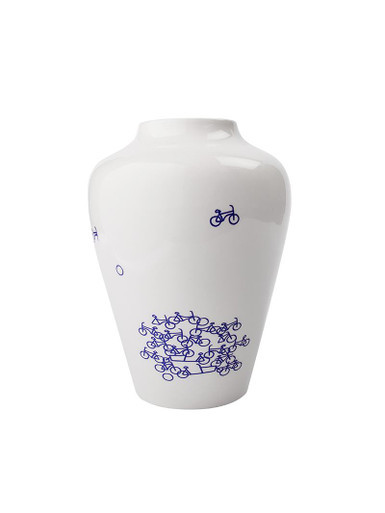 Vaas De Blauwe Fiets nr.2 - Keramiek - 20 cm