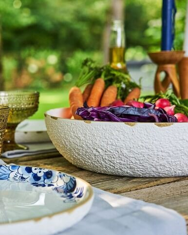 Salad Bowl Blauw Bloesem - Porcelain - 30 cm