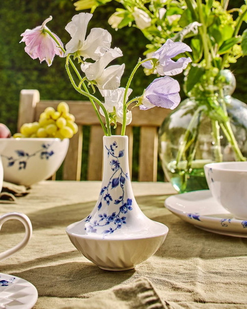 Vaas nr.1 Blauw Vouw - Porselein - 12 cm