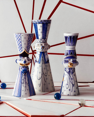 Candleholder Foudamour - La Belle - Hand-painted - 28 cm
