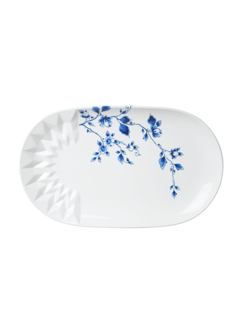 Serveerschaal Blauw Vouw - Porselein - 30 cm