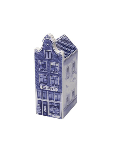 Huis - Klompen - Blauw - Keramiek - 14 cm